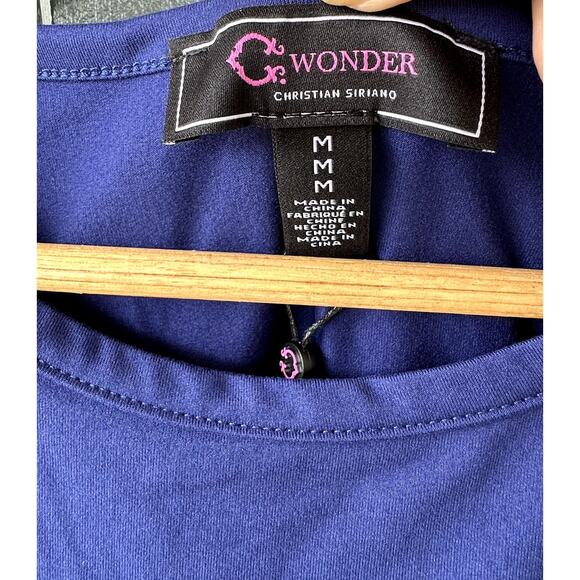 2/$30 NWT C Wonder Christian Siriano Mixed Media Top M Sheer Soft  Flowy HSN - Picture 7 of 9
